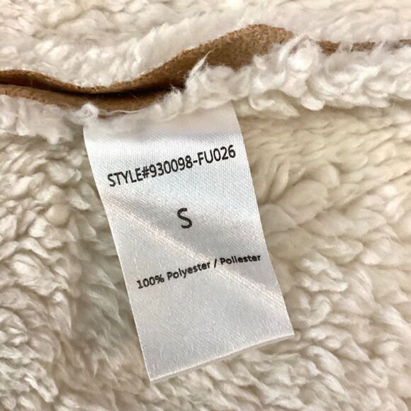 HAVE Flyaway Faux Fur Suede Women's Vest w Pockets in Camel Tan Small - Picture 11 of 12